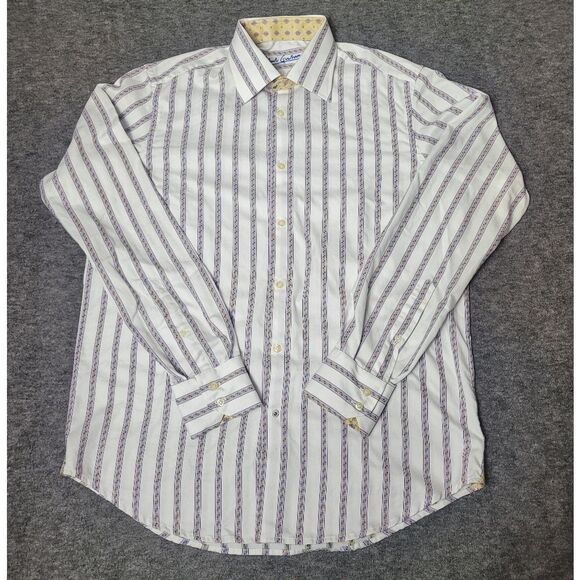 Robert Graham Other - Robert Graham Colorful Men's Dress Shirt Size M Cotton & Silk Long Sleeve
